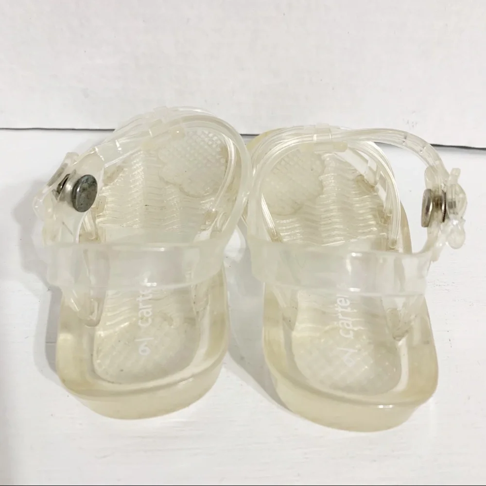 Carter's Fisherman Style Transparent Jelly Open Toe Strappy Sandals Snap Closure